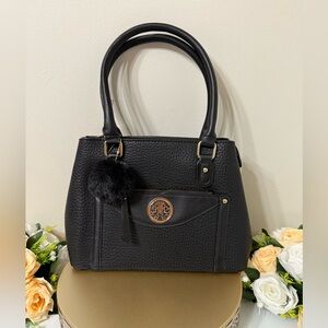 Elegant black Womens Handbag Tote and Shoulder Bag with Adjustable Strap.